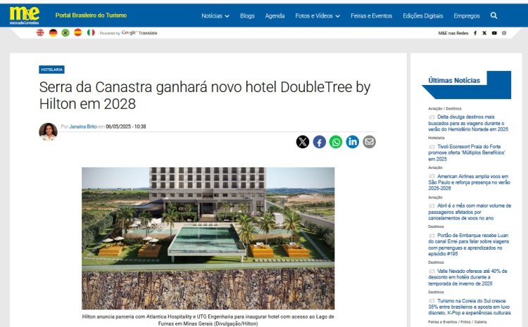 Serra da Canastra ganhará novo hotel DoubleTree by Hilton em 2028